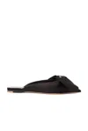 Valentino Un Château Bow Satin Mules In Nero