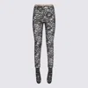 Valentino Sheer Lace Pattern Hosiery With Elastic Waistband In Black