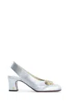 Valentino Garavani Adamantine Slingback Pumps In Glitter Fabric 60mm Woman Silver 39.5 In Multi