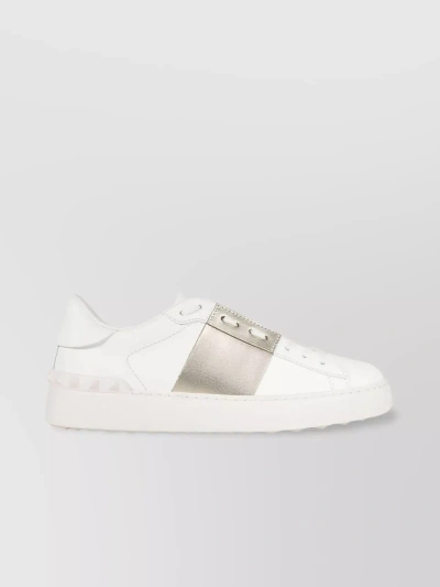 Valentino Garavani Unisex Metallic Studded Sneakers In White