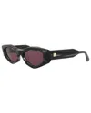Valentino Rockstud Irregular-frame Sunglasses In Black