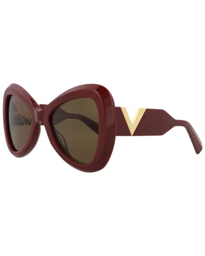 Valentino Unisex Vls-138b53 53mm Sunglasses In Burgundy
