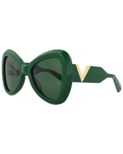 Valentino Unisex Vls-138c53 53mm Sunglasses In Green