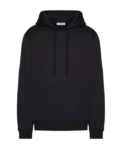 Valentino Cotton Hooded Sweatshirt With Black Untitled Studs
