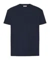 Valentino Cotton Crewneck T-shirt With Black Untitled Studs In Black