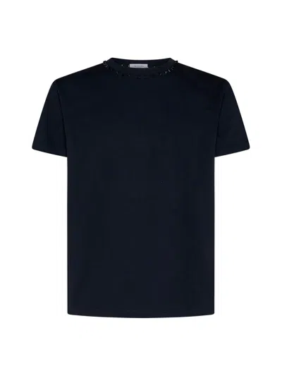 Valentino Untitled Studded Short-sleeved T-shirt In Blue