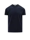 Valentino Cotton Crewneck T-shirt With Black Untitled Studs In Blue