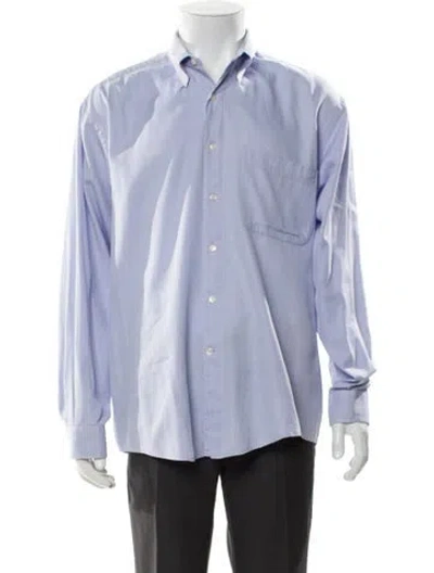 Pre-owned Valentino Uomo Long Sleeve Dress Shirt In Blue