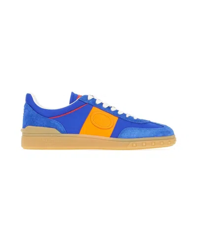 Valentino Garavani Valentino Upvillage Acid Blue New Zaf Pumpkin Bos Taurus Calf Leather Sneakers In Multi