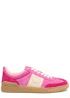 Valentino Upvillage Embossed Leather-trimmed Paneled Suede Sneakers In Pink
