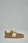Valentino Garavani Upvillage Low Top Trainer In Split Leather And Calfskin Nappa Leather In Brown