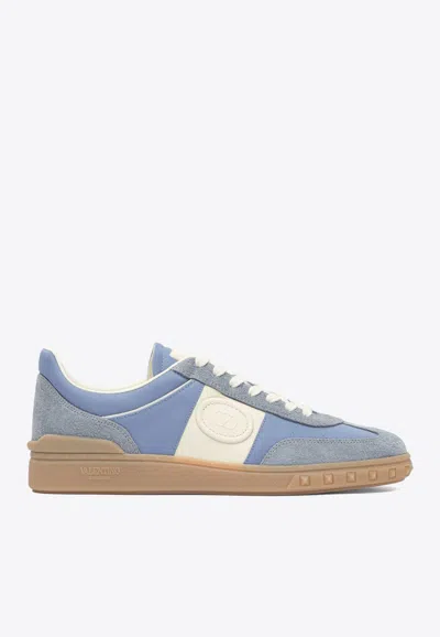 Valentino Garavani Upvillage Leather Low-top Sneakers In Blue