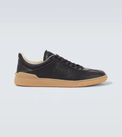 Valentino Garavani Upvillage Leather Sneakers In Black