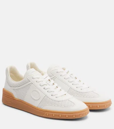Valentino Garavani Upvillage Leather Sneakers In White