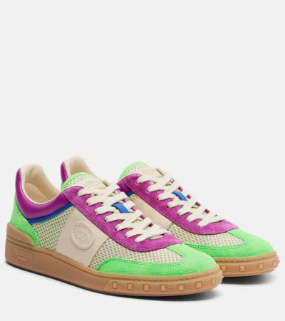 Valentino Garavani Upvillage Leather-trimmed Sneakers In Green