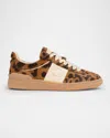 Valentino Garavani Upvillage Trainer In Pony-effect Calfskin Leather Woman Animal Print 39.5 In Brown