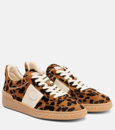 Valentino Garavani Upvillage Leopard Calf Hair Sneakers In Animal Print