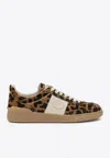 Valentino Upvillage Leopard Print Low-top Sneakers In Brown