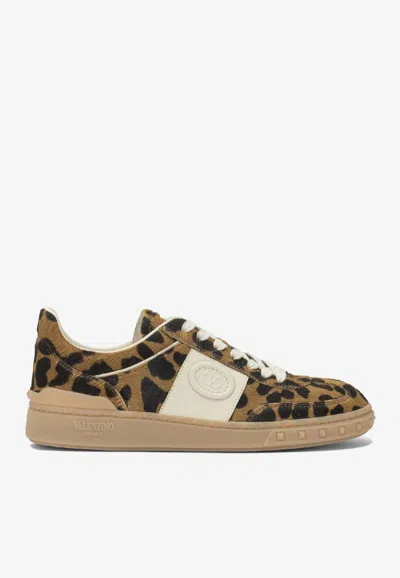 Valentino Garavani Upvillage Leopard Print Low-top Sneakers In Multi