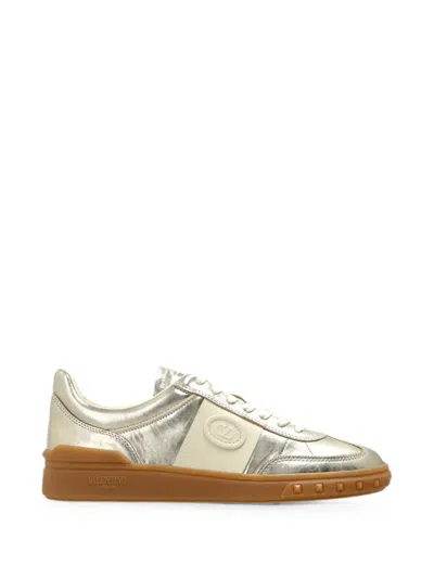Valentino Garavani Silver Upvillage Trainer Leather Band Sneakers