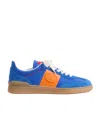 Valentino Multicolor Split Leather And Leather Upvillage Sneakers In Blue