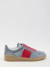 Valentino Garavani Men Upvillage Low Top Sneaker In Split Leather And Calfskin Nappa Leather In Grey