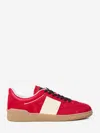 Valentino Garavani Upvillage Low Top Trainer In Split Leather And Calfskin Nappa Leather In Red