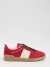 Valentino Garavani Upvillage Low Top Trainer In Split Leather And Calfskin Nappa Leather In Red