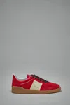 Valentino Garavani Upvillage Low Top Trainer In Split Leather And Calfskin Nappa Leather