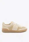 Valentino Garavani Upvillage Sneakers In Woven Raffia In Neutral