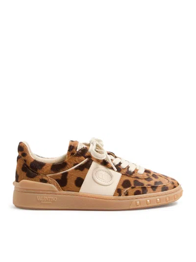 Valentino Garavani Upvillage Leopard Calf Hair Sneakers In Animal Print