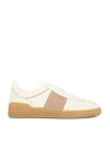 Valentino Upvillage Bicolor Stripe Low-top Sneakers In Ivory  Rose Cannelle  Skin  & Ambra