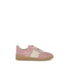 Valentino Round Toe Suede Sneakers With Stud Detail