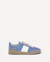 Valentino Upvillage Suede-trimmed Leather Sneakers In Blue