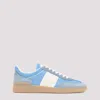 Valentino Garavani Upvillage Low Top Trainer In Crust Leather And Nylon In Blue