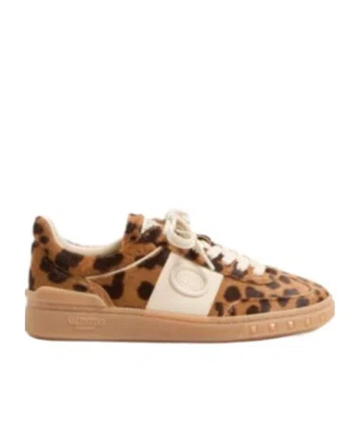 Valentino Garavani Upvillage Leopard Calf Hair Sneakers In Animal Print