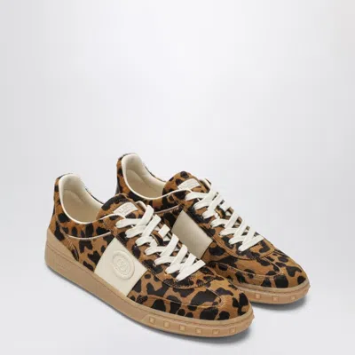 Valentino Garavani Upvillage Sneakers In Pony-effect Calfskin In Brown