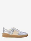 Valentino Village High-top Sneakers With Unique Leather Imperfections In Silver