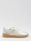 Valentino Village High-top Sneakers With Unique Leather Imperfections In Silver