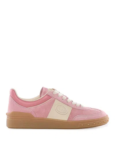 Valentino Garavani Upvillage Split Leather Sneaker In Pink