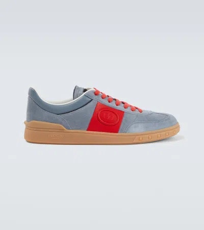 Valentino Garavani Low Top Upvillage Sneaker In Split And Nappa Calfskin In Multi