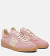 Valentino Round Toe Suede Sneakers With Stud Detail