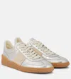 Valentino Village High-top Sneakers With Unique Leather Imperfections In Silver