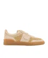 Valentino Garavani Upvillage Sneakers In Woven Raffia In Brown