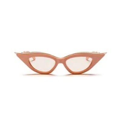 Valentino V - Goldcut - Ii Nude Anti Reflective Cat Eye Ladies Sunglasses Vls-114 C 49 In Orange