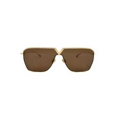 Valentino V - Goldshield Dark Brown Pilot Unisex Sunglasses Vls-137 B 134 In Pattern