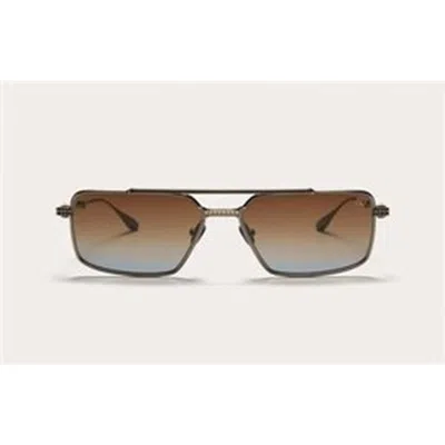 Valentino V - Sei Brown Blue Gradient Rectangular Unisex Sunglasses Vls-111 C 58 In Orange