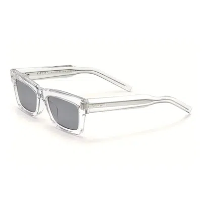 Valentino V - Sharp Smoke Rectangular Unisex Sunglasses Vls-134 C 53 In Metallic
