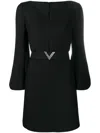 Valentino V Belt Dress In Black