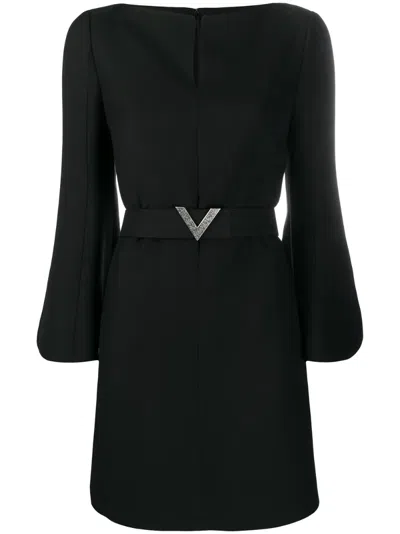 Valentino V Belt Dress In Black